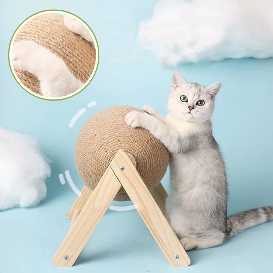 détail corde sisal griffoir boule pour chat