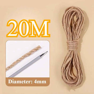 Corde en sisal naturelle 20 mètres diamètre 4 mm pour arbre à chat
