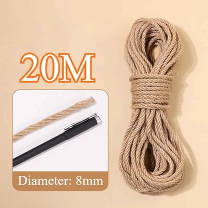 Corde en sisal naturelle 20 mètres diamètre 8 mm pour arbre à chat
