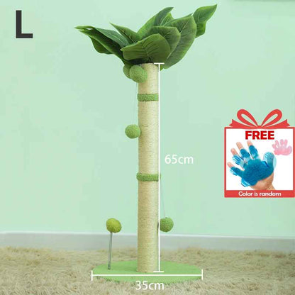 Griffoir palmier pour chat modèle L avec hauteur de 65 cm et base ronde de 35 cm
