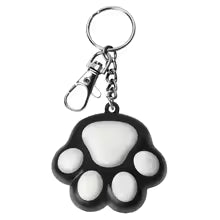 Laser pour chat noir en forme de patte avec mousqueton