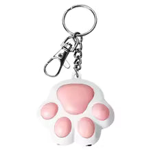 Laser pour chat rose en forme de patte avec mousqueton
