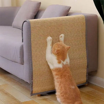 chat faisant ses griffes sur protection accoudoir canapé
