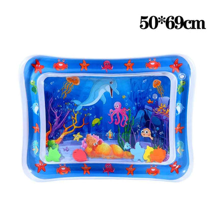 tapis aquatique rectangulaire pour chat rempli d eau avec poissons et animaux marins jouet interactif
