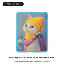 tapis griffoir pour chat avec illustration chat mignon et écharpe